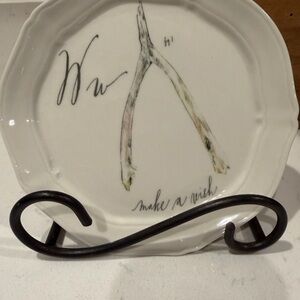 Charming W Wishbone Decorative Plate Linea Carta sold at Anthropologie